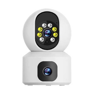 YOOSEE 雙鏡頭監視器 5G 無線WIFI 彩色夜視 網路攝影機 自動追蹤鏡頭 手機遠端360監控 對講通話 錄影, 1個, 【室內型雙2K廣角版雙鏡頭監視器】,無, Q5S PRO