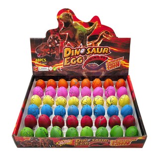 恐龍蛋孵化蛋泡水可膨脹變形特大號霸王龍模型創意兒童泡水小玩具, 新中彩裂48個裝3X4CM, 1個