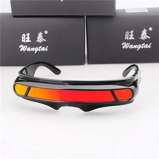 x戰警 鐳射眼 偏光太陽眼鏡 彩膜運動眼鏡 男款, 1個, 黑框-紅水銀鏡片-軟腿