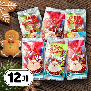 달달마켓 산타 선물 구디백 (+스티커증정) 크리스마스 간식 꾸러미 답례품 단체 선물 세트, 12개, 단품