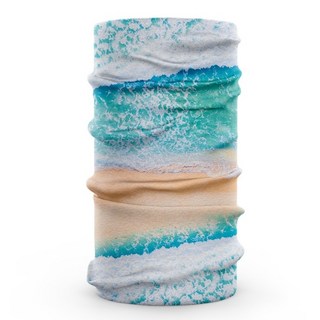 廣隆 冰絲頭巾 冷感透氣防曬魔術頭巾 防風防塵騎行面罩 運動頭巾頭套圍脖口罩面罩 抗UV透氣吸汗, 海洋沙灘, 1個