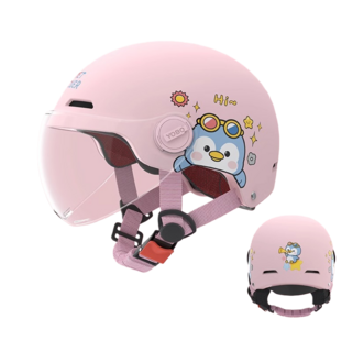 MILLANDA 3c 헬멧 오토바이 헬멧 큐티 헬멧 사계절 안전모, 핑크색-투명 렌즈