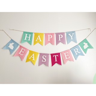 파티셔스 부활절가랜드 풍선세트 해피이스터 가랜드 happyeaster, 2. 파스텔 깃발 가랜드