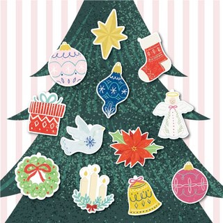 빈티지노엘 오너먼트 미니 카드 24종 세트 (카드24+봉투24+트와인끈24), 1박스, 멀티컬러