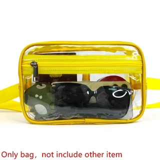 문짝지그 얼 숄더백 투명 웨이스트 백 휴대폰 가방 스포츠 패니 동전 지갑 PVC 허리 야외, 04 YELLOW