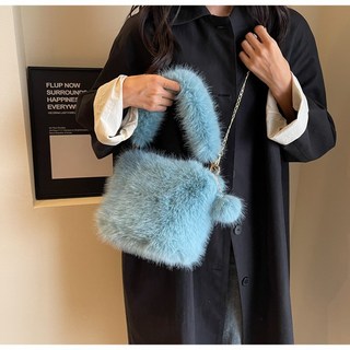 체인백 털 가방 캐쥬얼 가을 학생 퍼 페이크 체인 데일리 겨울 포인트 무스탕 백 숄더 크로스 시크