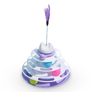 페키움 빙글빙글 사냥놀이 고양이 장난감 낚시대, 퍼플, 1개