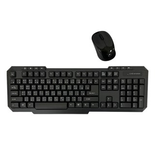 NAKAY 2.4GHz無線鍵盤滑鼠組，無線鍵鼠套裝，辦公家用鍵盤滑鼠, NBM-555, 黑, General type (Full-size)