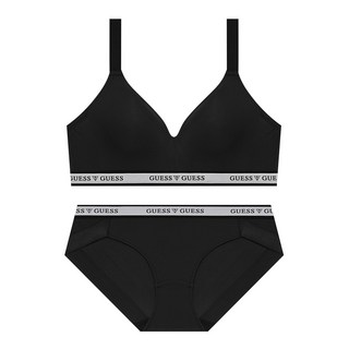 게스언더웨어 에어 메쉬몰드 노와이어 브라 팬티 세트 - 블랙