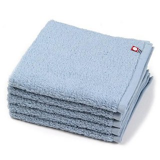 東京速購 日本製 今治 Etoile 純棉洗臉毛巾 方巾 柔軟親膚 吸水速乾, 1個, 淺藍
