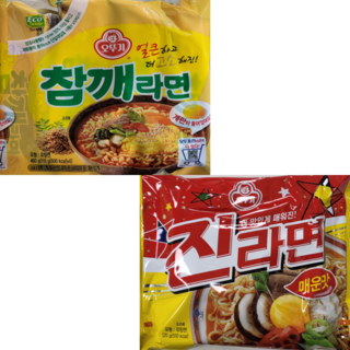 봉지)오뚜기참깨라면 10개 + 오뚜기진라면매운맛 10개, 20개