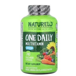 Naturelo ONE DAILY 綜合維他命 綜合維生素 240顆素食膠囊, 1個, 男性