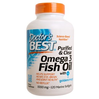 Doctor's Best Purified & Clear Omega3 魚油膠囊 1000mg, 120顆, 1罐