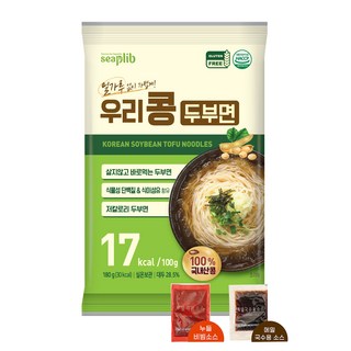 우리콩 두부로만 만든 두부면 국내산 대두 소스증정 건강한 한끼, 6개, 180g