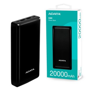 威剛 ADATA C20 行動電源 20000mAh 簡約輕便 QC/PD 快充, 黑色