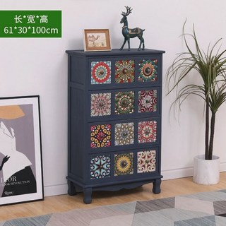 자개장 약장 고가구 차림새 엔틱 서랍 콘솔 문갑 나비장 엔틱가구, 블루 12구 세로