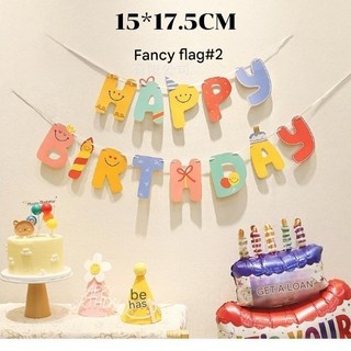 嗨购 生日快樂橫幅和雛菊裝飾 兒童粉彩派對旗幟 性別揭示/嬰兒沐浴用品 耐用的卡片紙和毛氈材料, 1個, SKU_花式旗幟#2-紙板