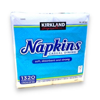 Kirkland Signature 科克蘭餐巾紙 330張X4小包, 白色, 1個, 1320個裝