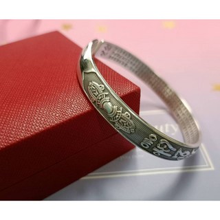 六字真言金剛杵999純銀手鐲：避邪、開運、招財、姻緣