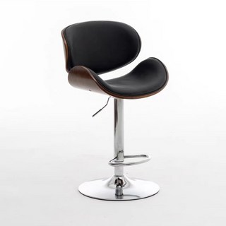 北歐實木吧檯椅 高腳椅 前臺椅 酒吧椅 陞降旋轉椅 現代簡約家用高腳凳, 高款-黑腿-電鍍腿-顏色備註客服, 1個