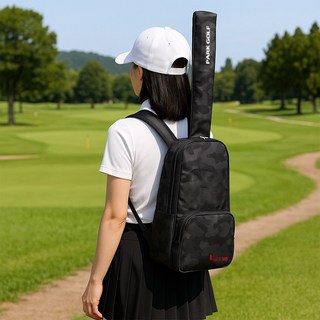 루체 다용도 파크골프 프리미엄 백팩 전용가방 배낭, 블랙