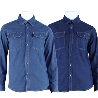 2장 [더빅보스] 사계절 남성용 R 스판 간지 청남방 _ 데님셔츠 워싱 솔리드 95~120 빅사이즈 빈티지 _B2132