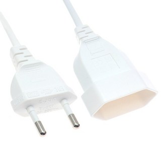 파워코드 케이블 전원 EU 어댑터 코드 2 5A/250V 소켓 플러그 암 수 표준 익스텐션 M/F 2m CEE7/16, 1개, 1.WHITE