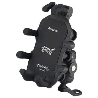 오토바이 바이크 충격방지 휴대폰 거치대 코나츠, 미러형, 블랙