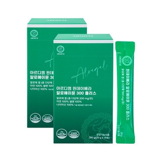 아르디엠 원데이베라 알로에이뮨 300 플러스 알로에겔 젤리스틱 20g x 14포, 2박스, 14회분