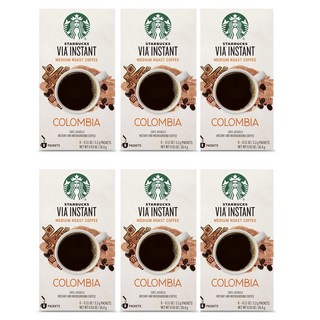 스타벅스 비아 인스턴트 콜롬비아 미디엄 로스트 커피, 8개입, 6개