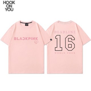BLACKPINK 巡演 周邊 T恤 彩英 Lisa 智秀 Jennie 短袖上衣, 1個, 粉色L