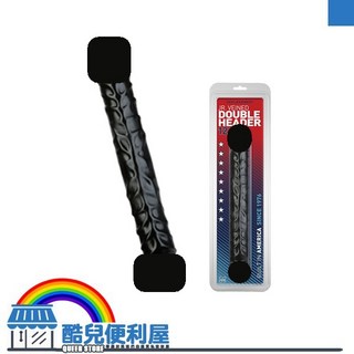美國 DOC JOHNSON 12吋黑旋風雙頭龍 12 Inch Veined Double Header 雙頭龍 陽具, 1個, Black
