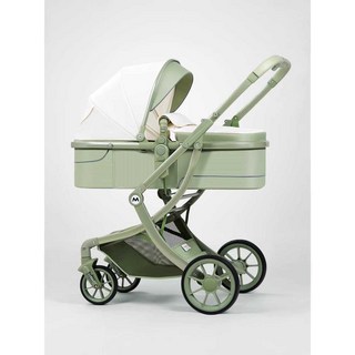 0-4세 투웨이 유모차 앉거나 누울 수 있는 간편한 충격 흡수 접이식 신생아 유모차, 그린카키