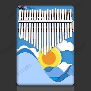 原木拇指琴 21音姆指琴 彩繪拇指琴 卡林巴琴 姆指琴 卡琳巴 手指琴 手指鋼琴 拇指鋼琴 手琴 零基礎樂器 簡易樂器, 1個, K48