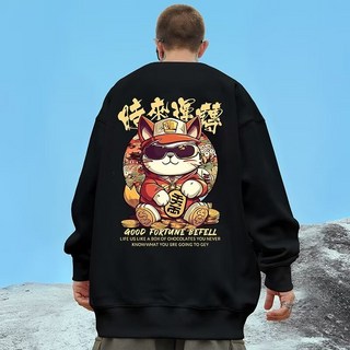 豹開之家 圓領刷毛大學T 潮流寬鬆長袖上衣 情侶裝 M-8XL大尺碼