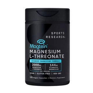 스포츠리서치 Magtein 마그네슘 L-Threonate 2000mg 캡슐, 1개, 135정