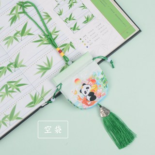 新中式端午香包香囊 復古配飾 景區國風卡通熊貓艾草香包, X007財源滾滾空袋, 1個