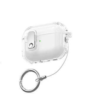 AirPods Pro 透明保護殼，附金屬掛環，輕巧防刮，簡約設計, airpods pro/pro2, 1個