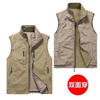 雙面穿薄款男士休閒馬甲 戶外運動透氣坎肩 2026新款春秋時尚馬甲