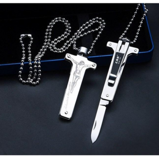 호신용 목걸이 여성 휴대용 호신용품 자기 방어 목걸이, 실버 컬렉션 목걸이, 1개