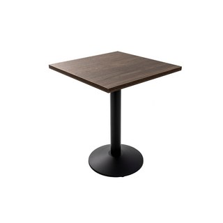 防潮塑合板餐桌 咖啡店桌椅/咖啡桌/方桌/圓桌/休閒桌/洽談桌, 烤黑圓盤+胡桃(60*60公分)