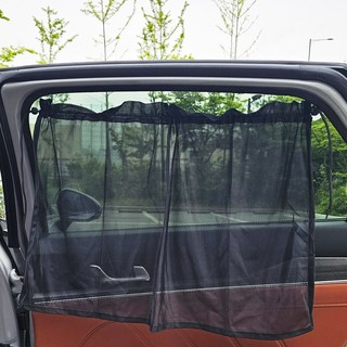 (선코드) 간편한 부착 흡착 큐방설치 메쉬 차창문 차량 햇빛가리게 가리개 SCD-1, 1개, (선코드)햇빛가리개(메쉬)커튼형(블랙)
