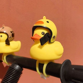 허니잼 LED 자전거벨 킥보드 전조등 크락션 벨 킥보드 액세서리 용품 (헬멧포함), 1개, 러버덕램프벨(색상랜덤)