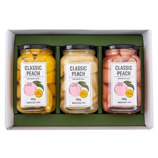 국내산 복숭아 병조림 3병 선물세트 황도 백도 핑크백도 복숭아통조림 유기농설탕, 황도+백도+핑크백도 SET