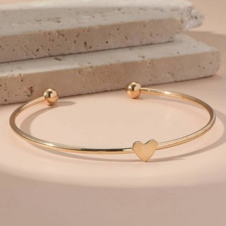 愛心裝飾開口手環, 1個