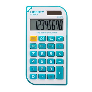 利百代 太陽能/電池 雙電源供電計算機-8位元 大文字顯示 運算符號 大型液晶顯示 雙色任選 學校 辦公用品 現貨, 藍色, 1個