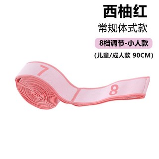 兒童舞蹈彈力帶健身拉伸帶 開肩繩 數字分段拉力訓練伸展帶, 西柚紅-體式款【8格】, 1個