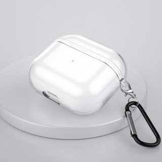 Airpods Pro2 Pro 1/2/3 全透明保護套 耐衝擊防摔 含掛勾 延長泛黃, 1個, 透明+掛鉤,Pro/Pro2, 透明, Pro/Pro2
