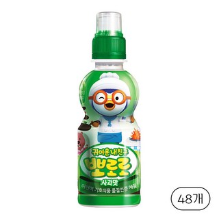 뽀로로 사과 235ml x24펫 x2박스 탕비실 회의실 소풍 캠핑 간식 음료, 48개