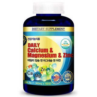 내츄럴365 미국 데일리 칼슘 마그네슘 아연 (1병 6개월분) (기한임박 260801), 180정, 1개